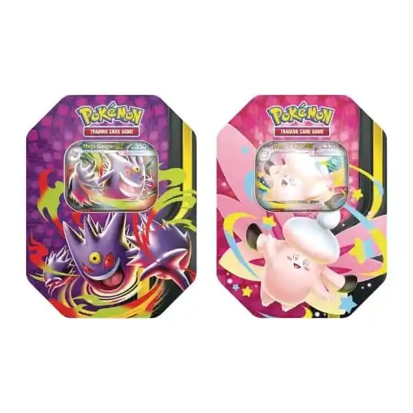 Mega Moonlit Lata español - Mega Gengar ex y Mega Clefable ex Pokémon TCG