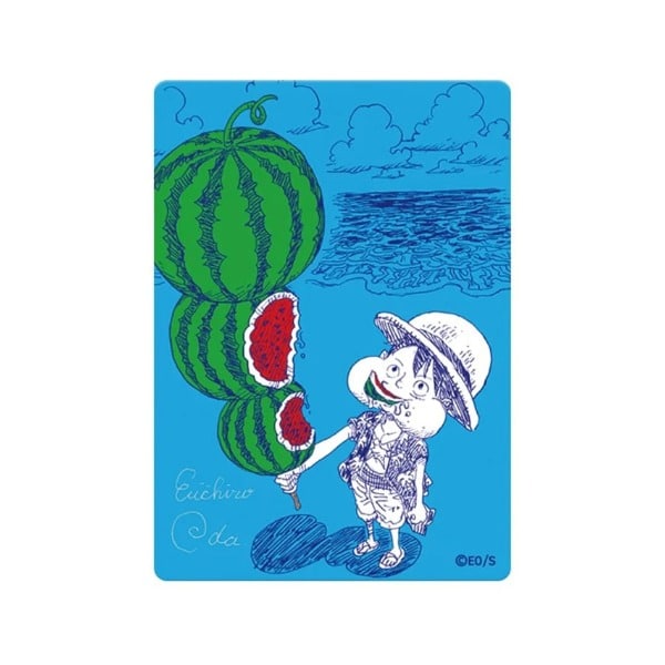 Carta promocional metálica One Piece Watermelon Luffy NatsuComi 2026 japonés